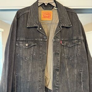 Levi's Black Washed Denim Trucker Jacket